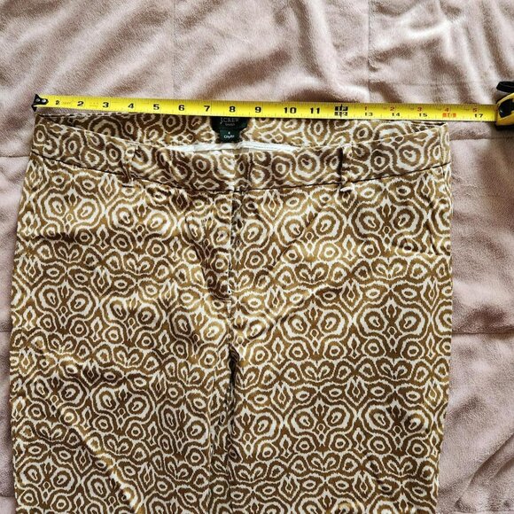 Vintage J.Crew tan and white pants Sz 6 Mod 60s Cigarette Pant Victorian - Picture 6 of 7